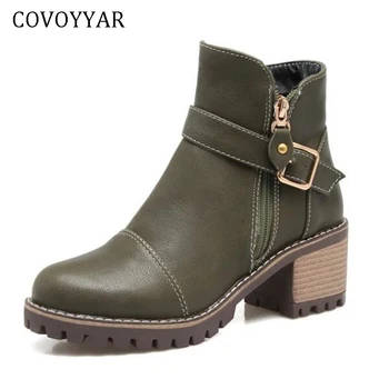 COVOYYAR 2019 women ankle boots wooden block thick heel buckle platform shoes woman autumn awinter martin boots plus size WBS418
COVOYYAR 2019 women ankle boots wooden block thick heel buckle platform shoes woman autumn awinter martin boots plus size WBS418