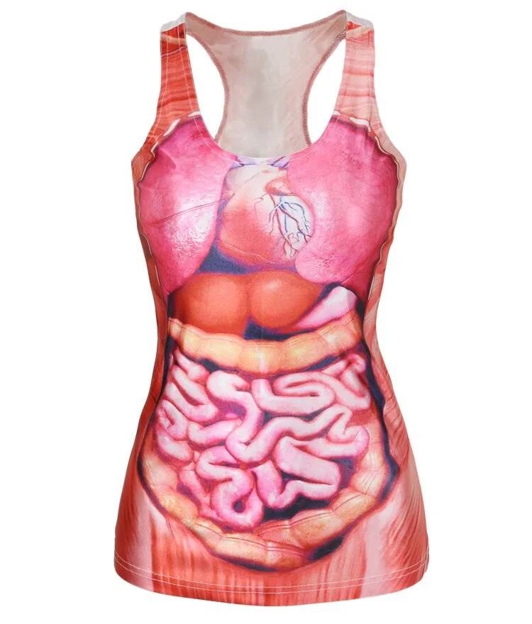 Drop Shipping summer women t-shirt RIBS 3D Vest tops Skull bone Camisole Sexy Tank top Despicable Human organs
Drop Shipping summer women t-shirt RIBS 3D Vest tops Skull bone Camisole Sexy Tank top Despicable Human organs