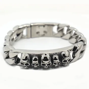 Stainless steel bracelet Solid 15MM Wide Heavy Men's Skeleton Skull Bracelet Punk Rocker Ghost Bangle Biker Jewelry Bracelets
Stainless steel bracelet Solid 15MM Wide Heavy Men's Skeleton Skull Bracelet Punk Rocker Ghost Bangle Biker Jewelry Bracelets