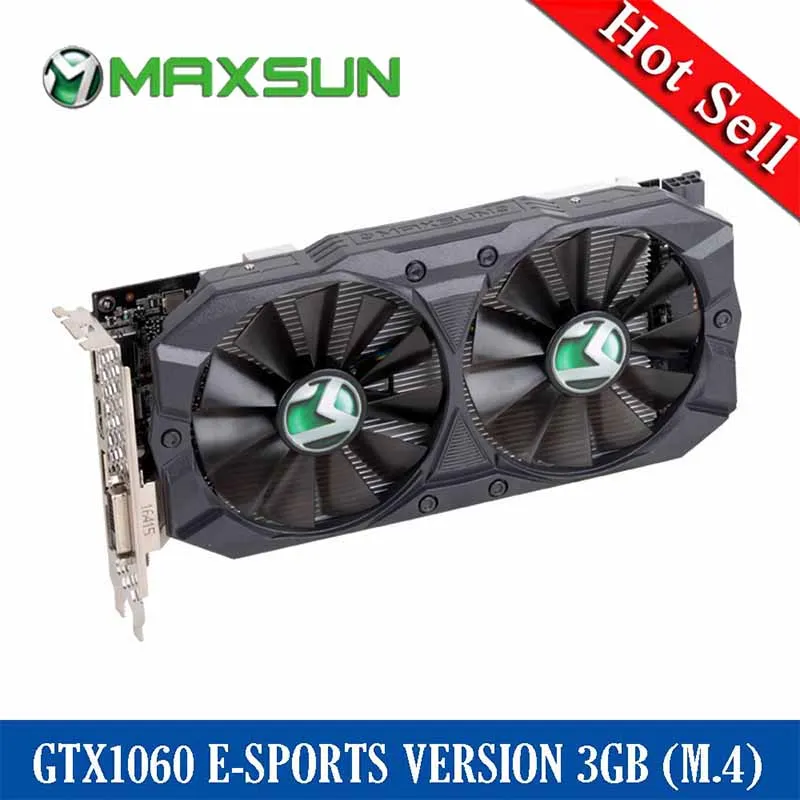Maxsun gtx 1060 version 3G nvidia video card 8000MHz gaming graphic card 6pin 192GB/s Gddr5 192bits DP+HDMI+DVI*2 1152unit to pc
Maxsun gtx 1060 version 3G nvidia video card 8000MHz gaming graphic card 6pin 192GB/s Gddr5 192bits DP+HDMI+DVI*2 1152unit to pc