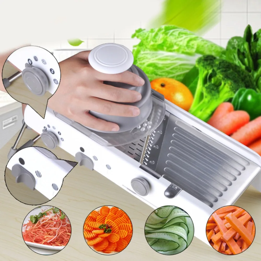 1PC Adjustable Mandoline Slicer Professional Grater With 304 Stainless Steel Blades Vegetable Cutter Kitchen Tools
1PC Adjustable Mandoline Slicer Professional Grater With 304 Stainless Steel Blades Vegetable Cutter Kitchen Tools
