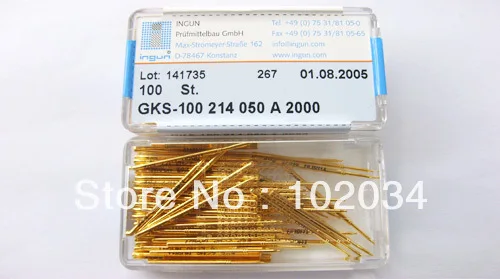 100PCS/LOT INGUN GKS-100-214-050 GKS-100 214 050 A 2000 Spring Test Probe Pogo Pin made in Taiwan
100PCS/LOT INGUN GKS-100-214-050 GKS-100 214 050 A 2000 Spring Test Probe Pogo Pin made in Taiwan