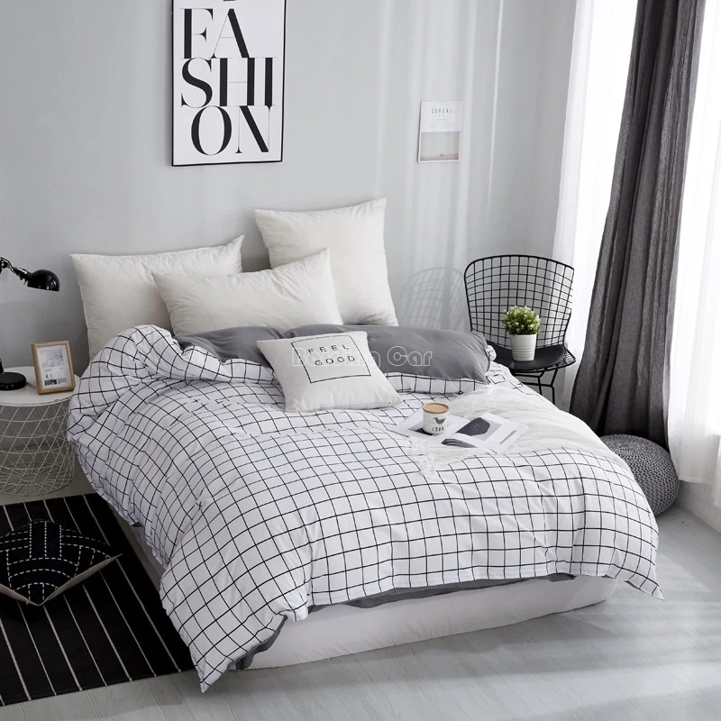 Home Textile White Plaid Duvet Cover with Zipper 1 Piece Modern Comforter/Quilt/Blanket Case for Adult Kids Twin Full Queen King
Home Textile White Plaid Duvet Cover with Zipper 1 Piece Modern Comforter/Quilt/Blanket Case for Adult Kids Twin Full Queen King