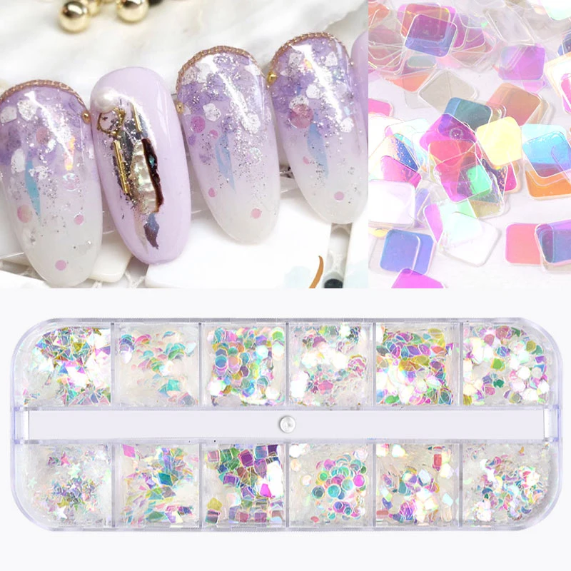 1 Box 12 Grid color intrigue Chunky Glitter Mermaid Sequins Paillette Glitter Set Manicure 3D Nail Art Decorations Nail Art
1 Box 12 Grid color intrigue Chunky Glitter Mermaid Sequins Paillette Glitter Set Manicure 3D Nail Art Decorations Nail Art