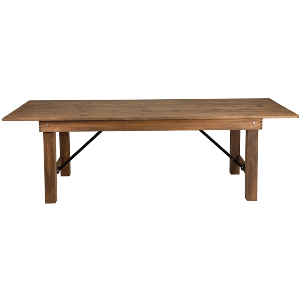 8' x 40'' Antique Rustic Solid Pine Folding Farm Table (1)