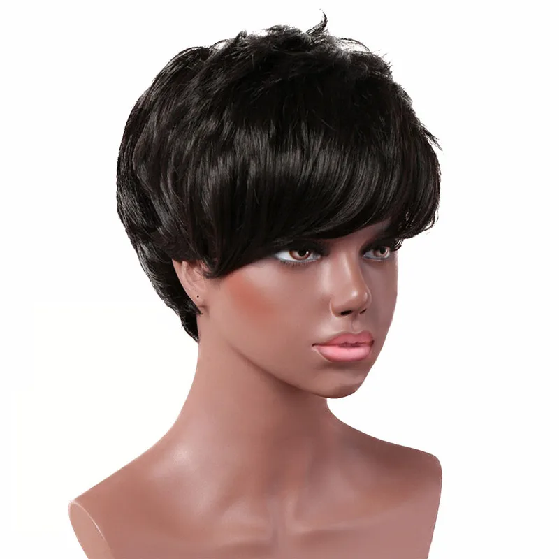 Gres Kinky Straight Women Black Wigs 10inch High Temperature Fiber Short Artificial Hairpieces/Toupee Oblique Bangs for Lady
Gres Kinky Straight Women Black Wigs 10inch High Temperature Fiber Short Artificial Hairpieces/Toupee Oblique Bangs for Lady