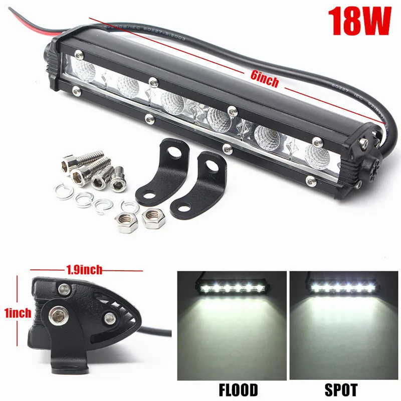LED Bar 6 inch LED Light Bar 18W Work Light for Driving Offroad Boat Car Tractor Truck 4x4 SUV ATV 12V 24V Off Road IP 67
LED Bar 6 inch LED Light Bar 18W Work Light for Driving Offroad Boat Car Tractor Truck 4x4 SUV ATV 12V 24V Off Road IP 67