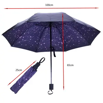 Stars Three-folding Umbrella Rainy Sunny Parasol Vinyl Anti-UV Umbrella Women's Umbrella Windproof Outdoor Rain Gear
Stars Three-folding Umbrella Rainy Sunny Parasol Vinyl Anti-UV Umbrella Women's Umbrella Windproof Outdoor Rain Gear