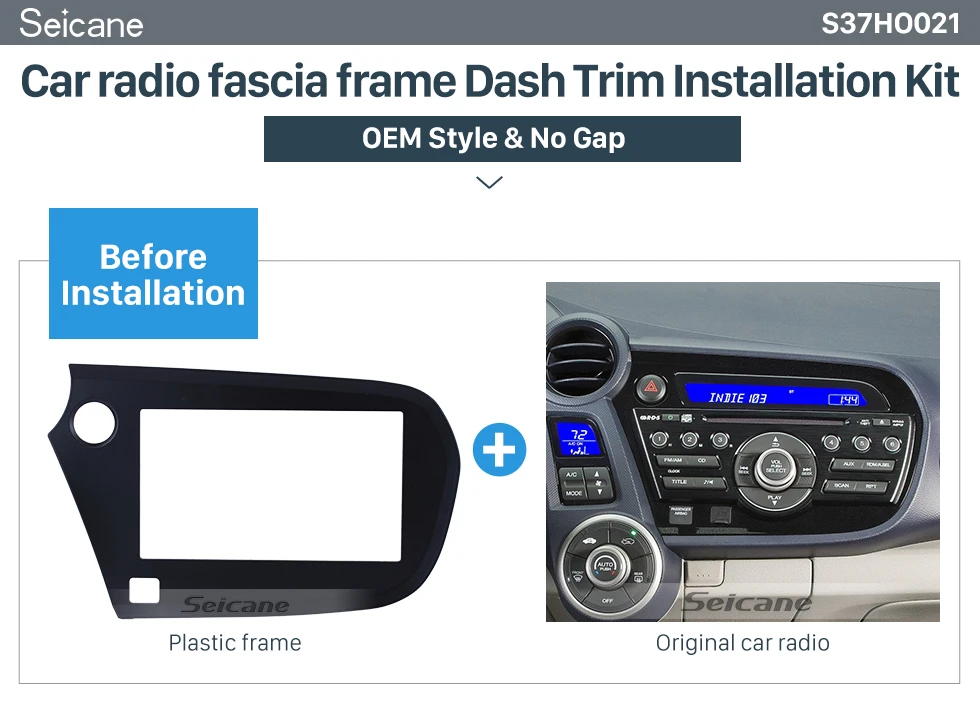 Seicane Superior Double Din 2009+ Honda Insight LHD Car Radio Fascia In Dash Mount Kit DVD panel Radio Frame