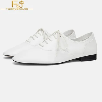 FSJ White Fashion 2018 Wommens Lace Up Leather Flats Casual Summer Autumn Brogue Shoes Shoeslace Girls Dress Shoes Woman 4-16
FSJ White Fashion 2018 Wommens Lace Up Leather Flats Casual Summer Autumn Brogue Shoes Shoeslace Girls Dress Shoes Woman 4-16