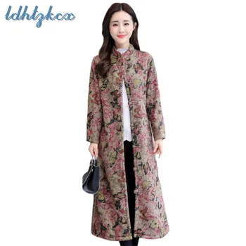 Print Large Size Long-sleeved Plus Velvet Thick Parkas Women 2018 Autumn-winter New Retro Loose Slim Warmth Pockets Padded LD416
Print Large Size Long-sleeved Plus Velvet Thick Parkas Women 2018 Autumn-winter New Retro Loose Slim Warmth Pockets Padded LD416