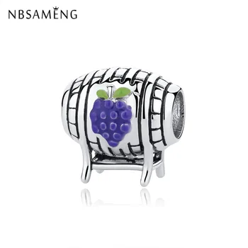 New Authentic 100% 925 Sterling Silver Bead Charm Wine Barrel Cask Grape Enamel Charms Fit Bracelets Women Diy Jewelry
New Authentic 100% 925 Sterling Silver Bead Charm Wine Barrel Cask Grape Enamel Charms Fit Bracelets Women Diy Jewelry