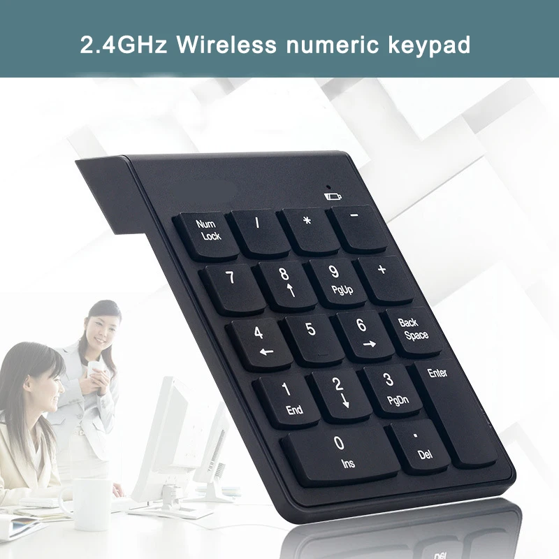 

Small-size 2.4GHz Wireless Mini Numeric Keypad Numpad 18 Keys Digital Keyboard for Accounting Teller Laptop Notebook Tablets