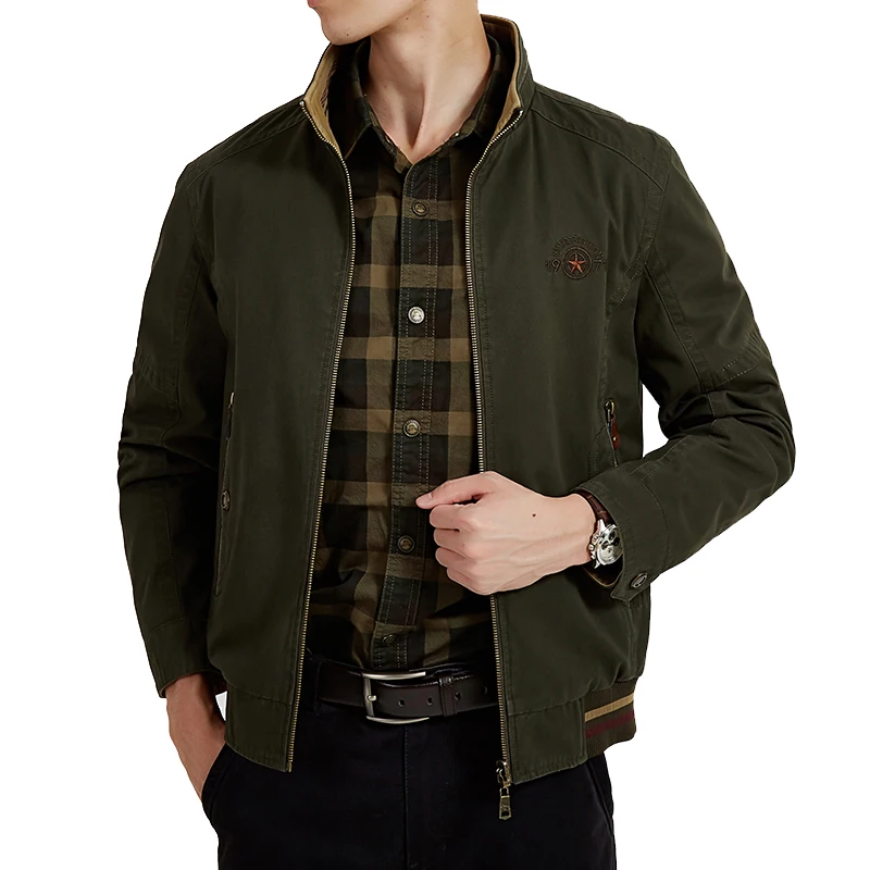 Men Clothes 2018 AFS JEEP Autumn Reversible Jacket For Middle-aged Embroidery Cotton jaqueta masculina Bomber Brand Coat Men
Men Clothes 2018 AFS JEEP Autumn Reversible Jacket For Middle-aged Embroidery Cotton jaqueta masculina Bomber Brand Coat Men