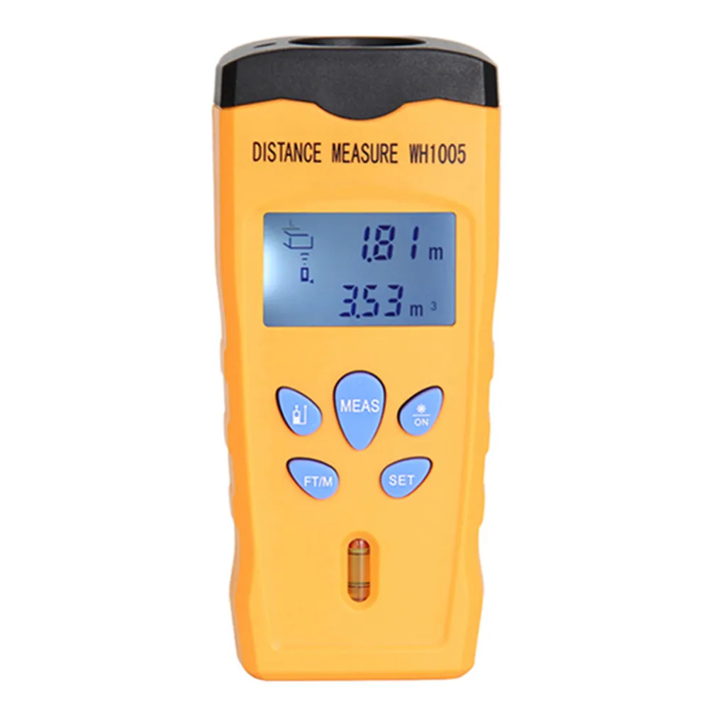 WH1005 Ultrasonic Laser Distance Meter Mini Range Finder Pointer Area Volum Meter Measure Tester Portable 0.5-18M Backlight
WH1005 Ultrasonic Laser Distance Meter Mini Range Finder Pointer Area Volum Meter Measure Tester Portable 0.5-18M Backlight