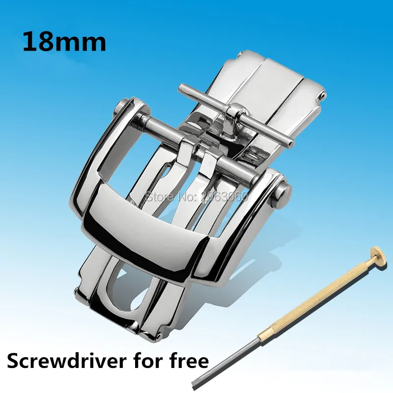 Premium 18mm 316L Stainless Steel Deployment Buckle Silver Foling Clasp for Rubber Leather WatchBand For PP Watch Free shipping
Premium 18mm 316L Stainless Steel Deployment Buckle Silver Foling Clasp for Rubber Leather WatchBand For PP Watch Free shipping