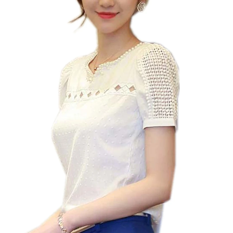 Elegant Lace Women Chiffon Blouse Summer Shirts Tunic Women Tops Casual O Neck Blusas Femininas Camisas Mujer Wholesale #F#40AR3
Elegant Lace Women Chiffon Blouse Summer Shirts Tunic Women Tops Casual O Neck Blusas Femininas Camisas Mujer Wholesale #F#40AR3
