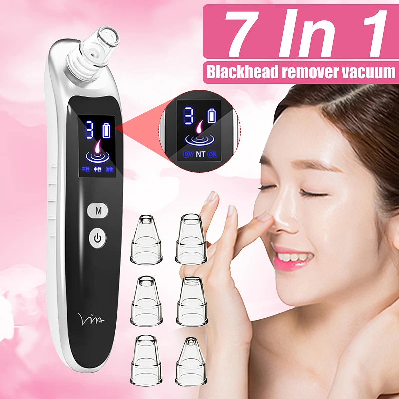 6 suction heads LCD Display Vacuum Pore Cleaner Face Cleaning Blackhead Acne Removal Suction Black Spot Cleaner Face Machine
6 suction heads LCD Display Vacuum Pore Cleaner Face Cleaning Blackhead Acne Removal Suction Black Spot Cleaner Face Machine