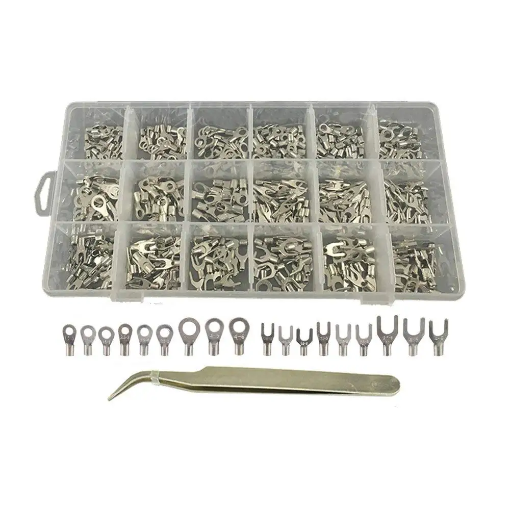 420pcs18 Sizes Non-Insulated Ring Spade Fork Terminals Connectors Assortment Kit
420pcs18 Sizes Non-Insulated Ring Spade Fork Terminals Connectors Assortment Kit