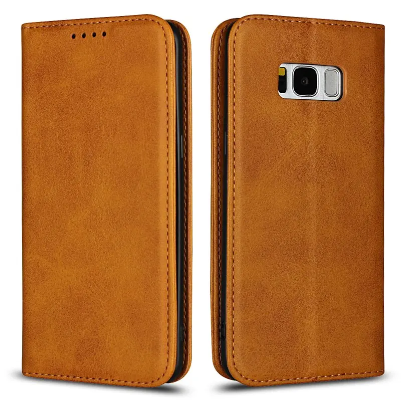 Magnetic Cases For Samsung Galaxy S8/S8 Plus Genuine Leather Cover Wallet Flip Soft Inner Back Cover Mobile Phone Bag Accessory