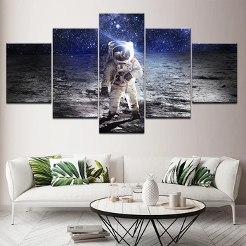 5 Piece HD Printed Astronaut On The Moon Space Wall Picture Art Poster Painting On Canvas For Living Room Affiche Decoration
5 Piece HD Printed Astronaut On The Moon Space Wall Picture Art Poster Painting On Canvas For Living Room Affiche Decoration
