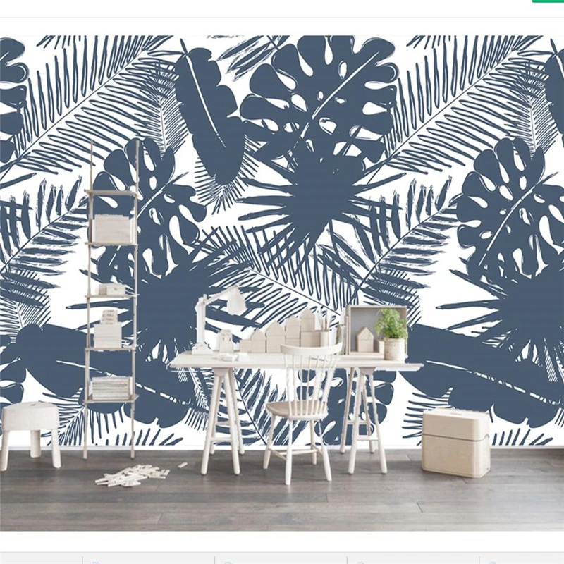 

beibehang Custom Wallpapers 3d Photo Stereo Murals Hand Painted Tropical Rainforest papel de parede Plant Background Wallpaper