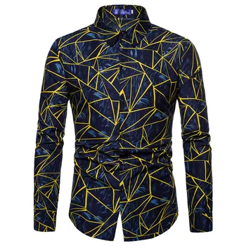 Hot sale personality abstract geometric print men's casual large size autumn and winter new long-sleeved shirt Tooling business
Hot sale personality abstract geometric print men's casual large size autumn and winter new long-sleeved shirt Tooling business