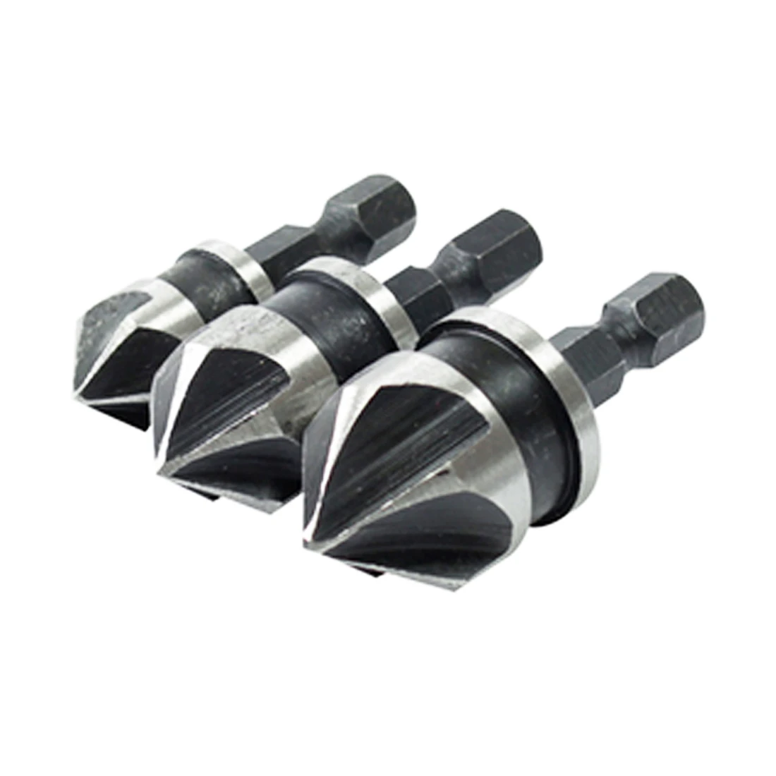 3pcs 5 Flute 1/4 Hex Shank Countersink Drill Bit Set 90 Degree Chamfering Cutter Mayitr For Wood Metal 12/16/19mm
3pcs 5 Flute 1/4 Hex Shank Countersink Drill Bit Set 90 Degree Chamfering Cutter Mayitr For Wood Metal 12/16/19mm