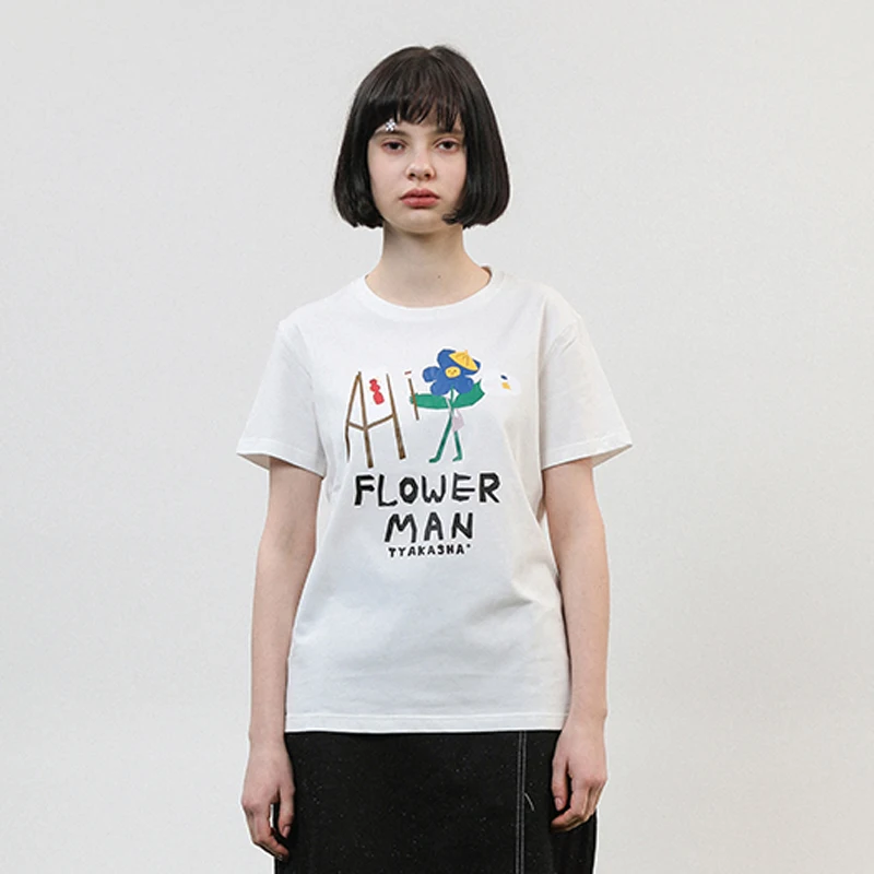 Casual Summer New Women Cotton T-shirt White Flower Print Ladies Tee Tops T Shirt Female's T-shirts Tshirts Short Sleeve
Casual Summer New Women Cotton T-shirt White Flower Print Ladies Tee Tops T Shirt Female's T-shirts Tshirts Short Sleeve