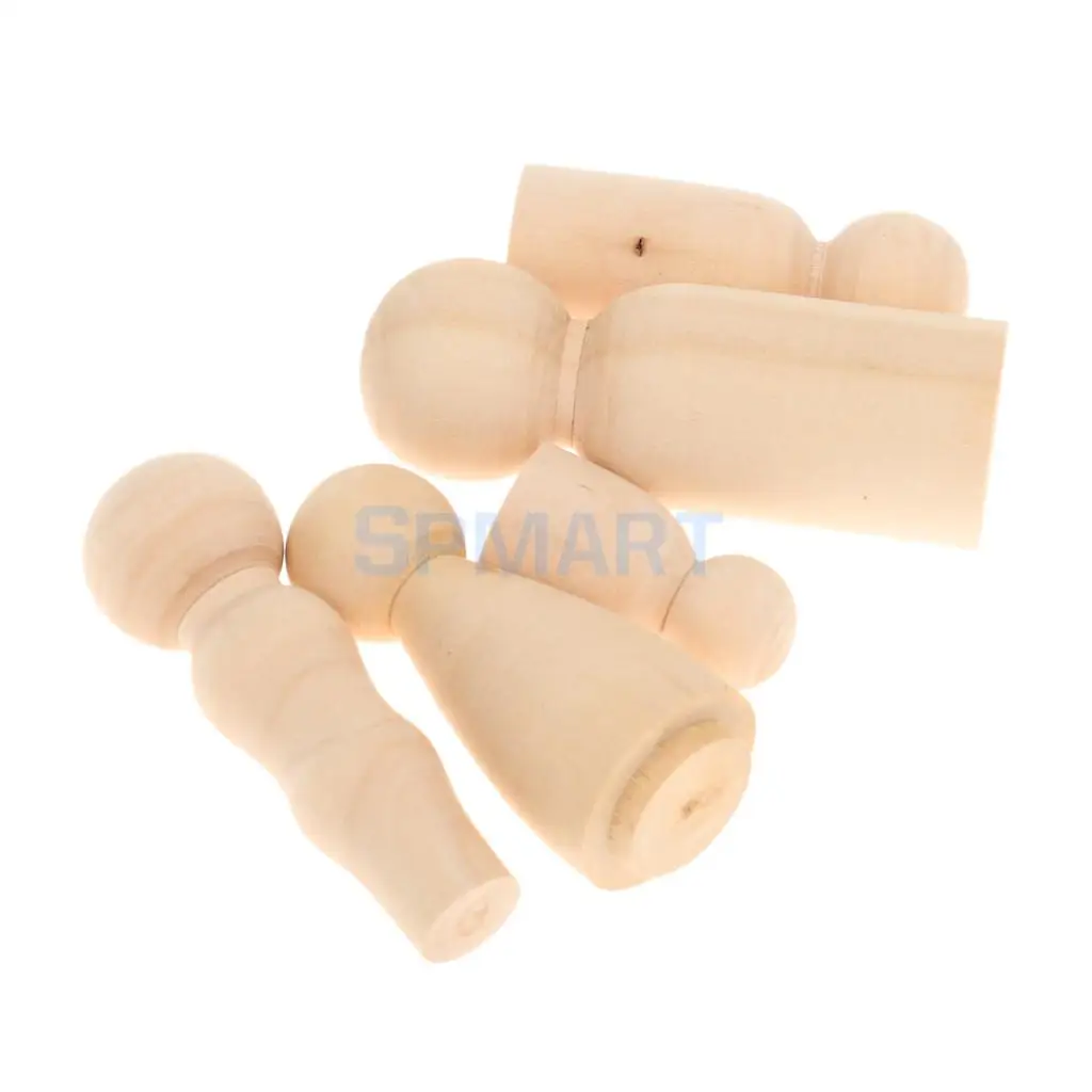 20pcs Wooden Family People Nesting Set Plain Unfinished Peg Dolls DIY Making Findings Cake Topper DIY Craft Kids Toy Gift