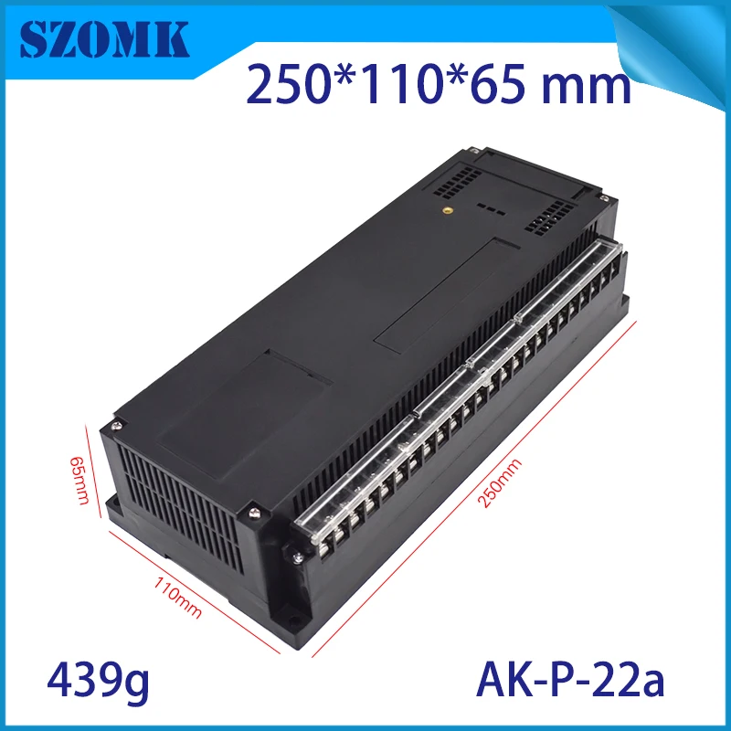 1 piece, 250*110*65mm din rail plastic enclosure for electronics plastic box PLC electronic device housing with connectors
1 piece, 250*110*65mm din rail plastic enclosure for electronics plastic box PLC electronic device housing with connectors