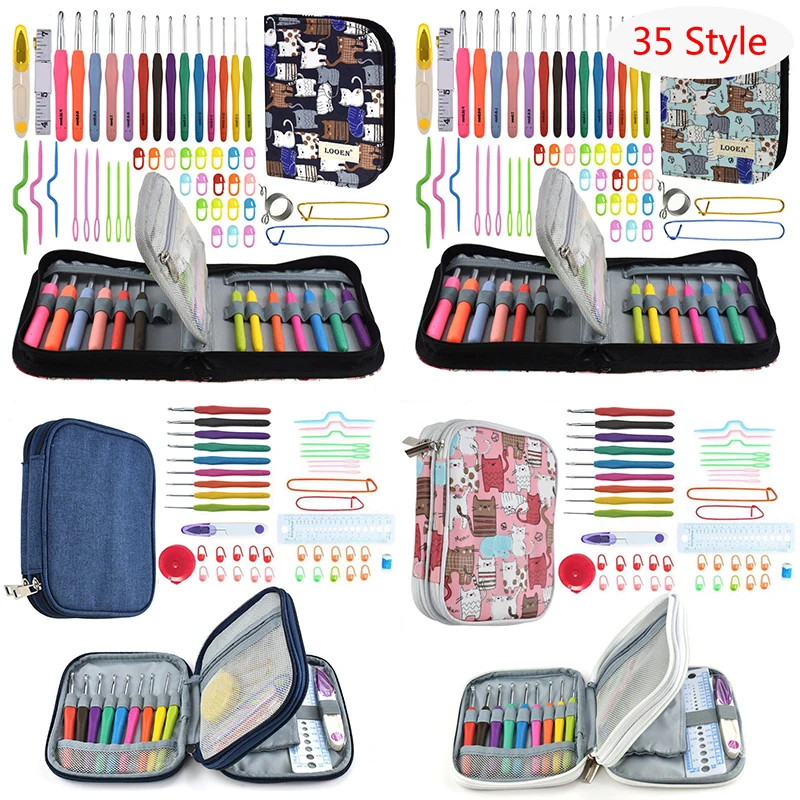 35 Styles New Crochet Hook Set With Yarn Knitting Needles Sewing Tools Set Knit Gauge Scissors Stitch Holder Hook For Knitting
35 Styles New Crochet Hook Set With Yarn Knitting Needles Sewing Tools Set Knit Gauge Scissors Stitch Holder Hook For Knitting