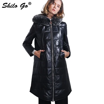 SHILO GO Down Leather Coat Womens Winter Fashion sheepskin genuine Leather long coat hooded real Fox fur collar long Jacket
SHILO GO Down Leather Coat Womens Winter Fashion sheepskin genuine Leather long coat hooded real Fox fur collar long Jacket