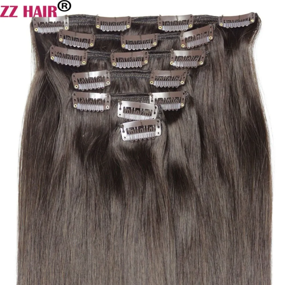 ZZHAIR 100 г 140 16 26 дюймов машинное изготовление волосы без повреждений 7 шт. в наборе