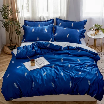 Maze washing Silk imitation Duvet Cover Bed sheet Fitted sheet set King Size Queen Bedding Set Summer Feather
Maze washing Silk imitation Duvet Cover Bed sheet Fitted sheet set King Size Queen Bedding Set Summer Feather