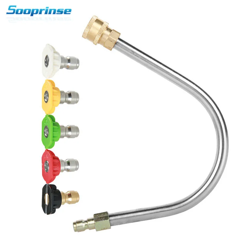 Sooprinse Pressure Washer Gutter Cleaner Attachment with 5 Spray Nozzle Tips 5000 PSI,Car Washer Gun Wand Extension ,Replacement
Sooprinse Pressure Washer Gutter Cleaner Attachment with 5 Spray Nozzle Tips 5000 PSI,Car Washer Gun Wand Extension ,Replacement