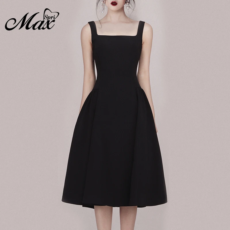 Max Spri 2019 New Arrivals Office Lady Sling Square Neck Retro temperament Backless Women Party Club A Line Midi Black Dress
Max Spri 2019 New Arrivals Office Lady Sling Square Neck Retro temperament Backless Women Party Club A Line Midi Black Dress