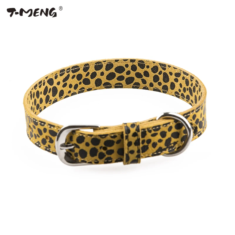 T-MENG Brand New Genuine Leather Dog Collar Leopard Printing Pattern Pet Dog Collars Fashion Necklace Good For Pet Products
T-MENG Brand New Genuine Leather Dog Collar Leopard Printing Pattern Pet Dog Collars Fashion Necklace Good For Pet Products