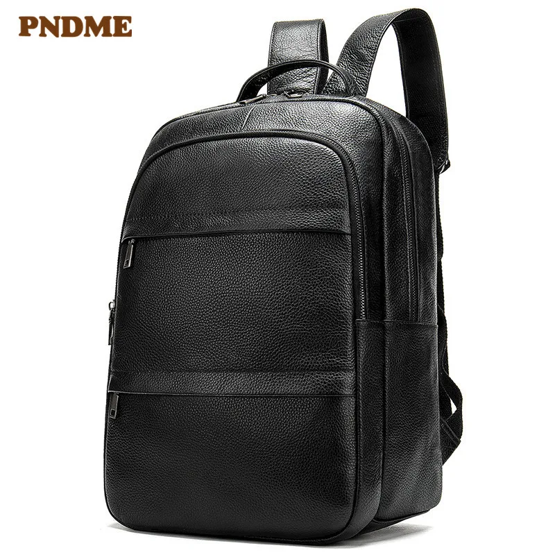 PNDME genuine leather Men's shoulder bag large capacity 14 inch laptop bag outdoor black waterproof soft leather travel backpack
PNDME genuine leather Men's shoulder bag large capacity 14 inch laptop bag outdoor black waterproof soft leather travel backpack