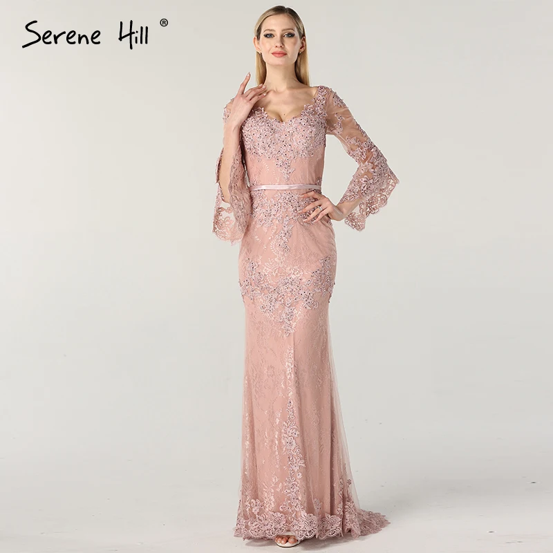 Pink Lace Diamond Long Sleeves Evening Gowns Long V-Neck Sexy Evening Dress For Women 2019 Serene Hill LA60710
Pink Lace Diamond Long Sleeves Evening Gowns Long V-Neck Sexy Evening Dress For Women 2019 Serene Hill LA60710