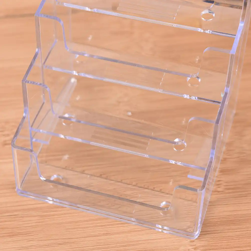 Clear Desktop Business Card Holder Desk Office Organizer Display