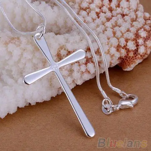 Women Fashion Silver Plated Alloy Cross Pendant Charming Snake Chain Necklace hot
Women Fashion Silver Plated Alloy Cross Pendant Charming Snake Chain Necklace hot