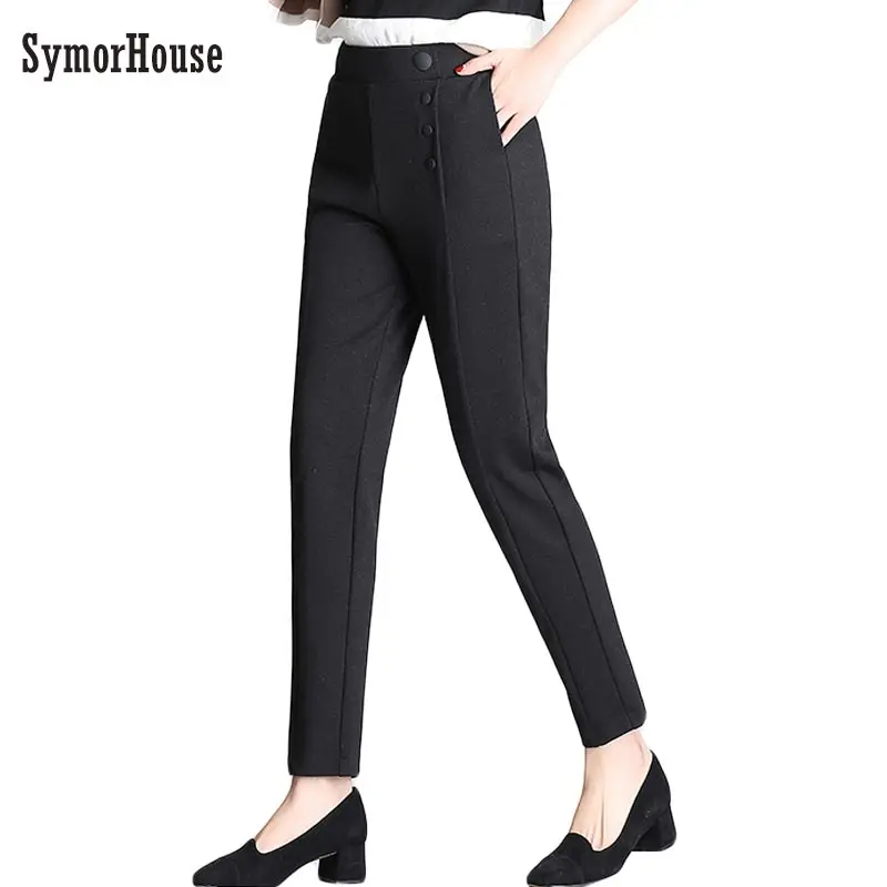 Hot Sales 2019 Female Classic High Elastic Waist Harem Pants Women Fashion Slim Solid Color button Ankle-length Pencil Pants
Hot Sales 2019 Female Classic High Elastic Waist Harem Pants Women Fashion Slim Solid Color button Ankle-length Pencil Pants