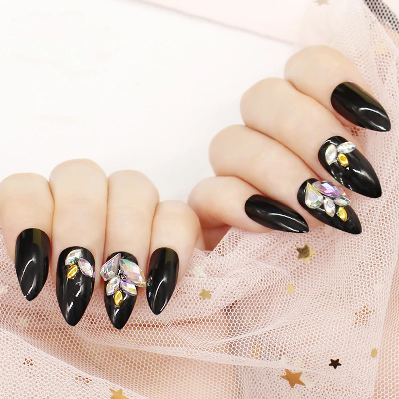High Quality 24 Pcs/set Black UV Gel Polish Fake Nails 3D Fashion French Acrylic Nail Art Tips Glue On Nails Stiletto Tips Para
High Quality 24 Pcs/set Black UV Gel Polish Fake Nails 3D Fashion French Acrylic Nail Art Tips Glue On Nails Stiletto Tips Para