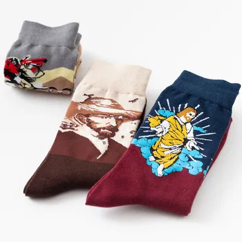 4 Pair/set Retro Men Personality Art Printed Socks Funny Happy Cotton Long Socks Mural Oil Painting World Famous Painting Socks
4 Pair/set Retro Men Personality Art Printed Socks Funny Happy Cotton Long Socks Mural Oil Painting World Famous Painting Socks