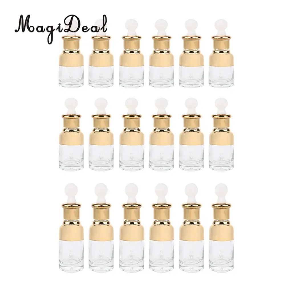 6 Pieces Refillable Empty Glass Pipette Eye Dropper Bottles Essential Oil Makeup Cosmetic Vials - 20ML 30ML 50ML