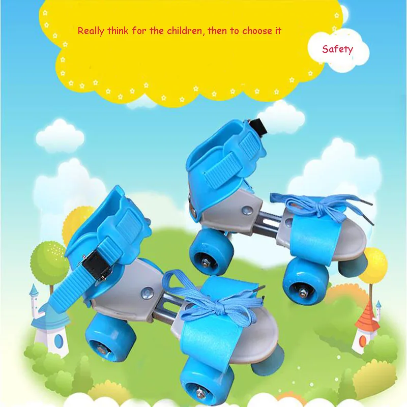 Детские роликовые коньки регулируемые размеры двухрядные 4 колеса обувь для