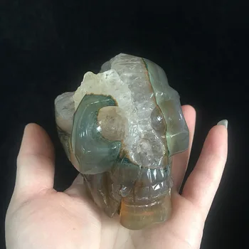 MJP 0.45kg Beartiful Agate Geode Skull Hand Carved Polished Natural Agate Geode Skull For Home Decoration
MJP 0.45kg Beartiful Agate Geode Skull Hand Carved Polished Natural Agate Geode Skull For Home Decoration