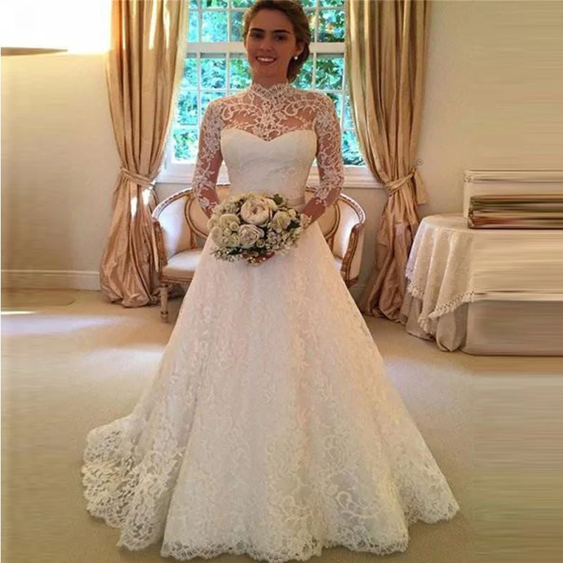 Lace Wedding Dress 2019 Robe Mariee Princesse Long Sleeve Muslim Wedding Dress Church Wedding Tail Bridal Dresses 2019 TS258
Lace Wedding Dress 2019 Robe Mariee Princesse Long Sleeve Muslim Wedding Dress Church Wedding Tail Bridal Dresses 2019 TS258
