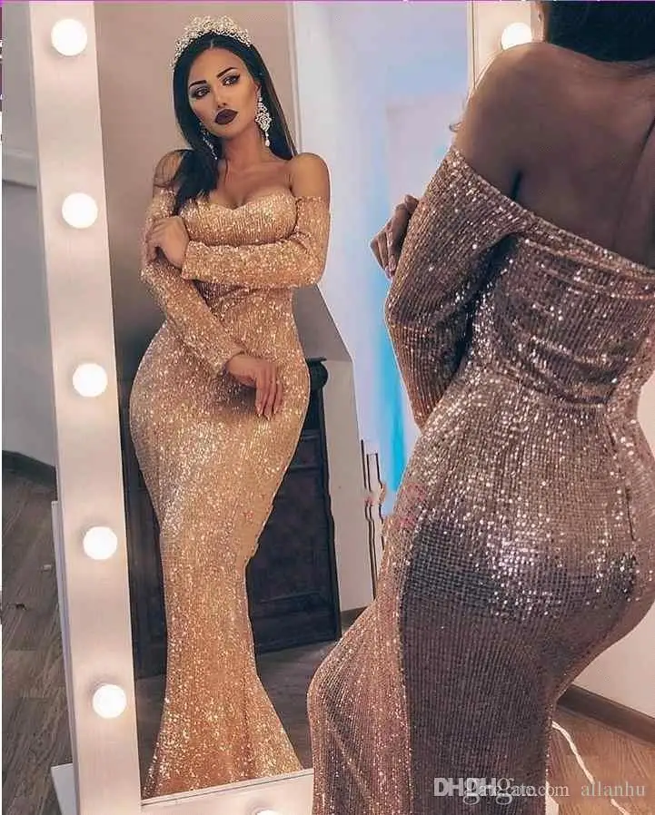 Robe de soiree Sexy Rose Gold Long Sleeves Mermaid Evening Dress 2019 In Stock Sequined Prom Gown Vestidos de fiesta de noche
Robe de soiree Sexy Rose Gold Long Sleeves Mermaid Evening Dress 2019 In Stock Sequined Prom Gown Vestidos de fiesta de noche